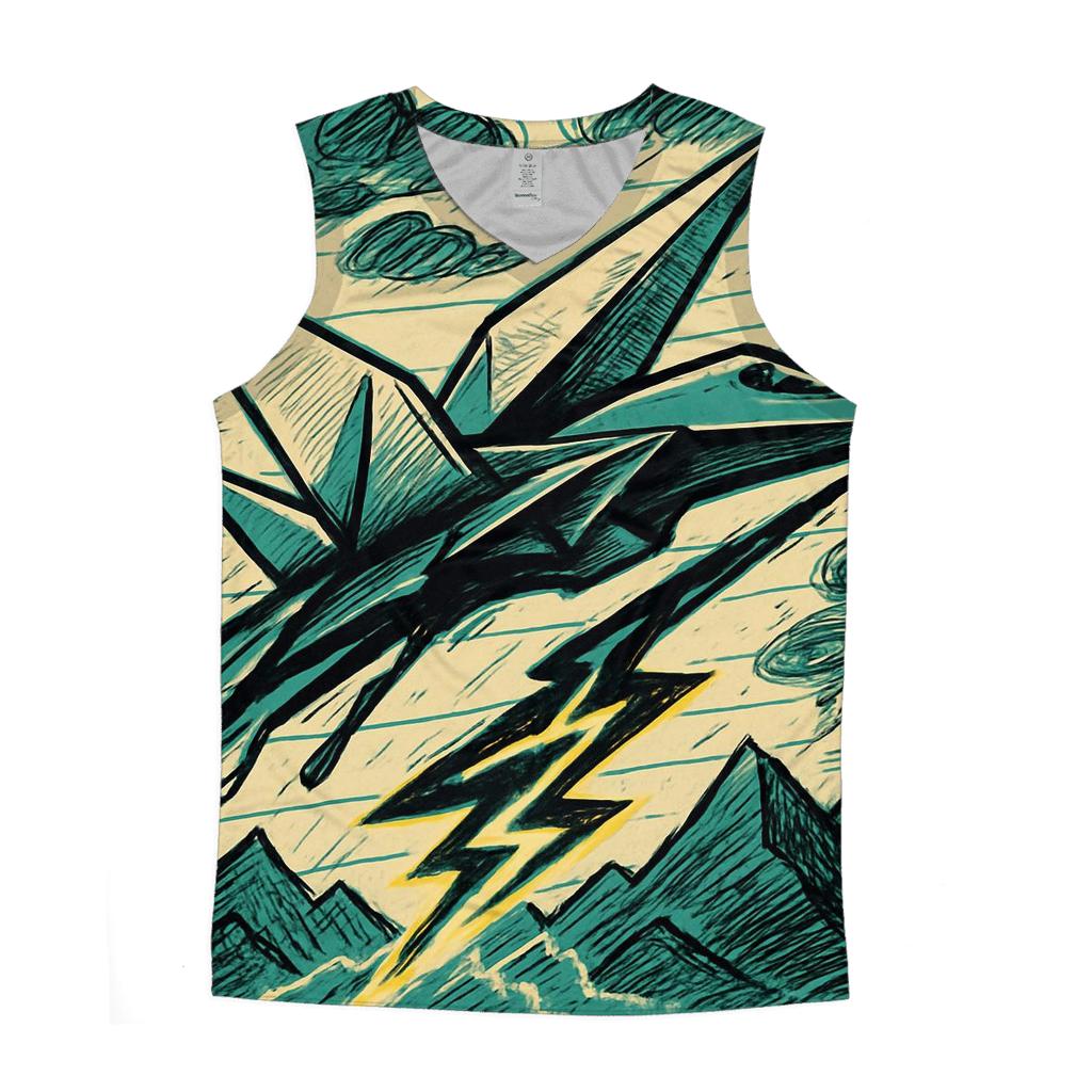 Origami Storm Chaser graphic print tank tops