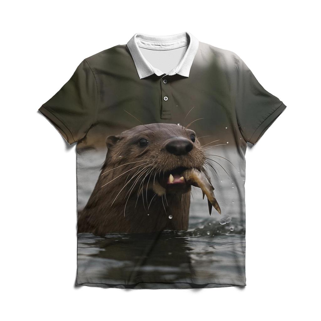 Silent Channel Fishing Otter casual sports polo shirts