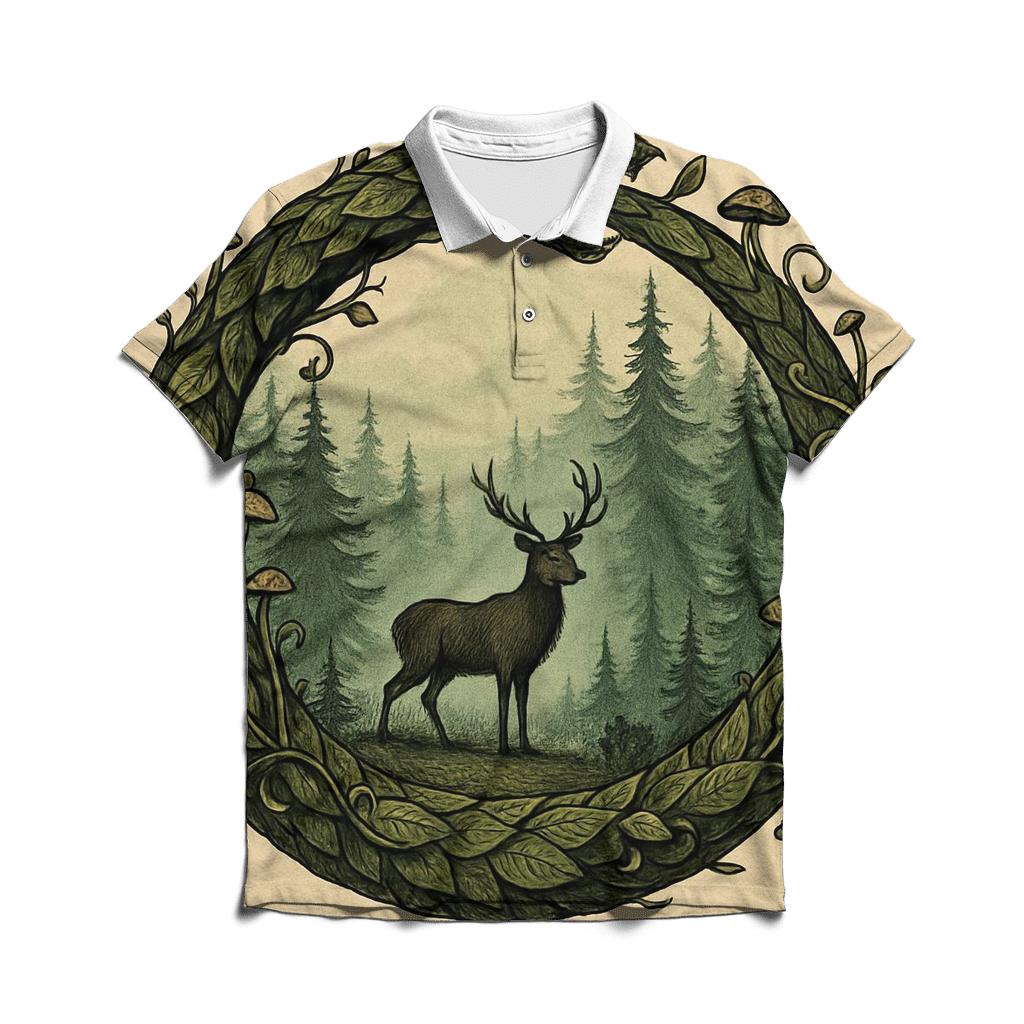 Forest Ring Ouroboros Guardian embroidered polo tops