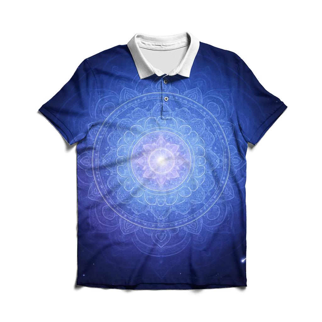Celestial Mandala Drift embroidered polo tops