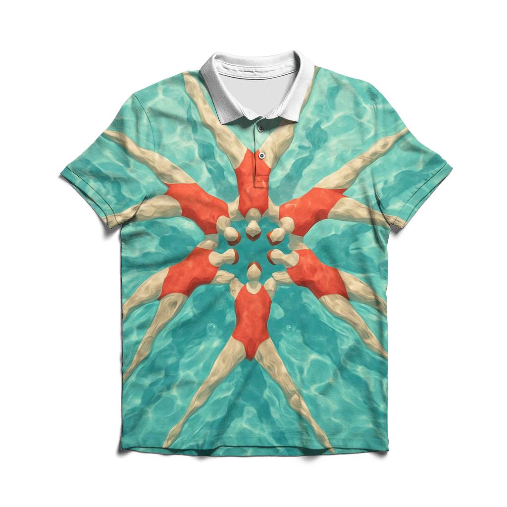 Underwater Synchronized Swim Patterns custom polo shirts