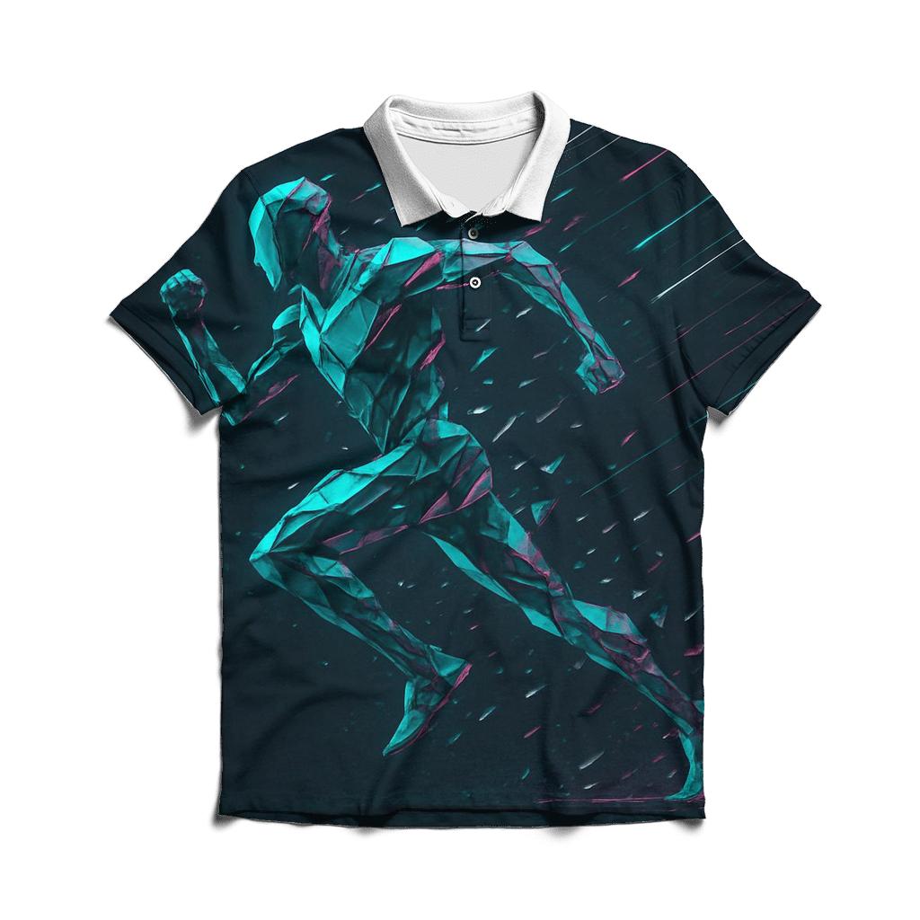 Holographic Meteor Runner casual sports polo shirts