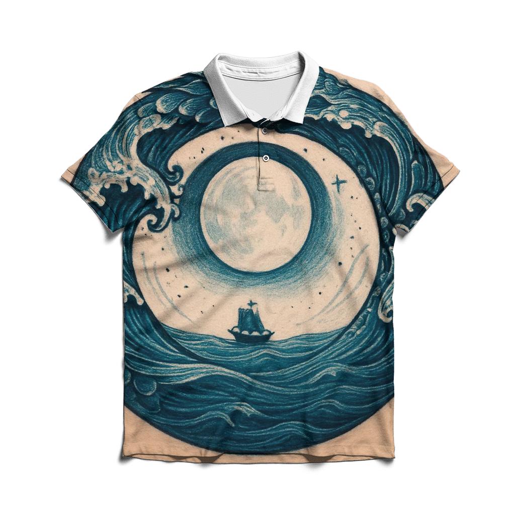 Tidal Moon Ouroboros designer slim fit polos