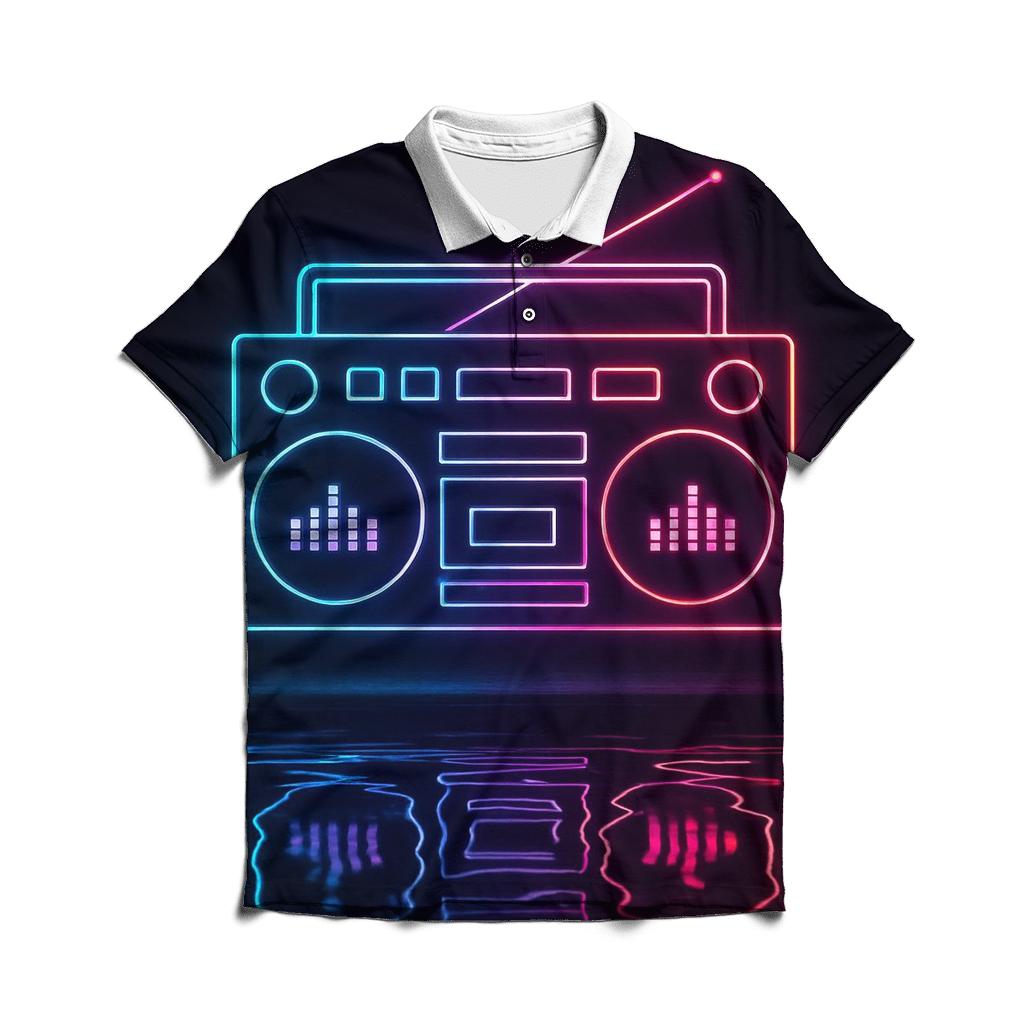 Neon Boombox Mirage personalized polo shirts