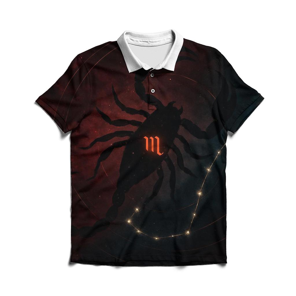 Scorpio Cosmic Serpent Transit premium cotton polo shirts