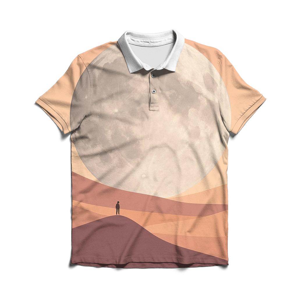 Lunar Mirage Desert personalized polo shirts