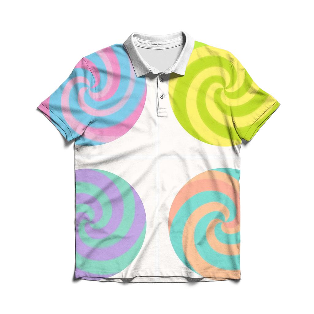 Candy Swirl Quad Spiral custom polo shirts