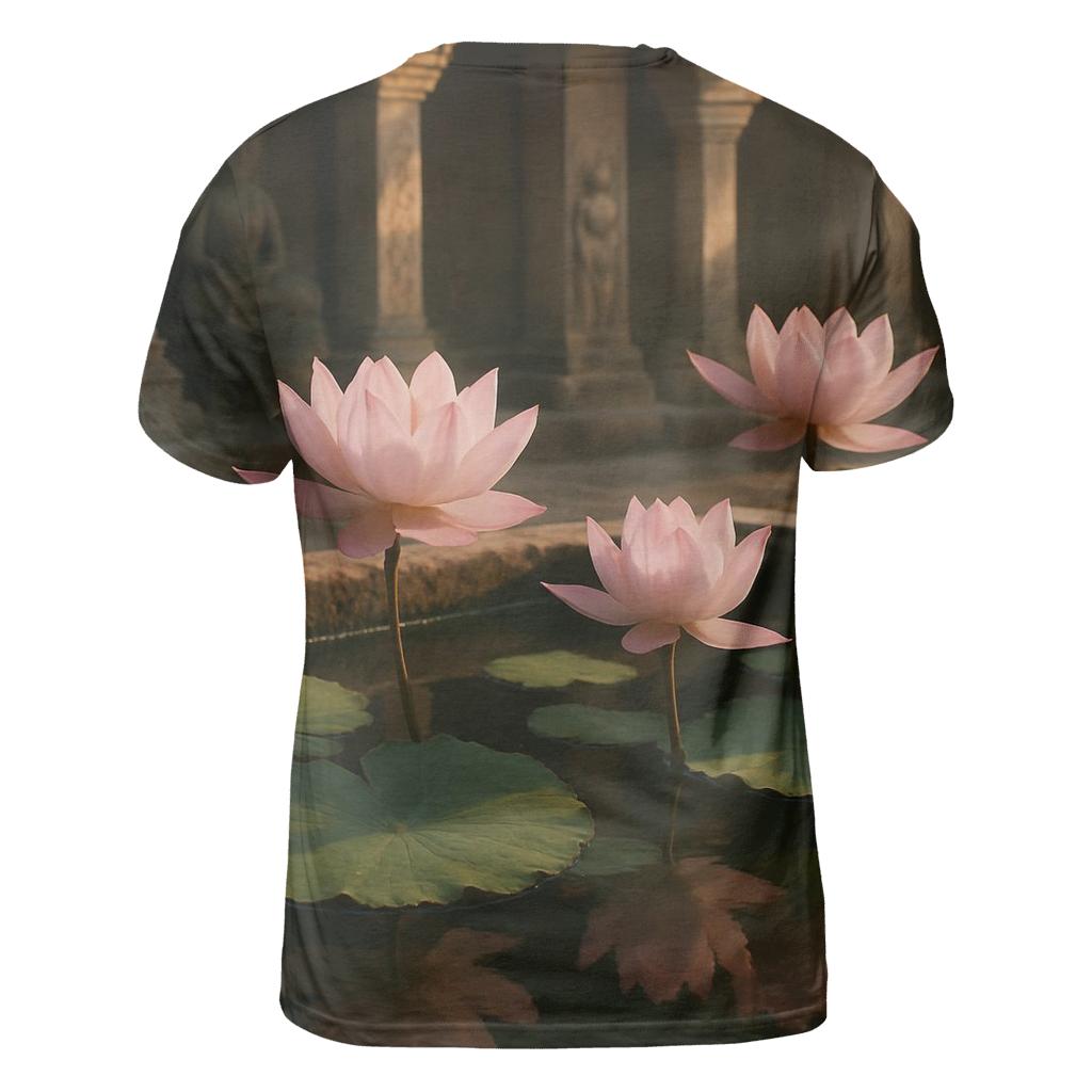Lotus Reflections In A Temple Courtyard artistic all-over print tops
