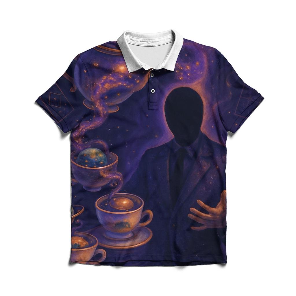 Cosmic Tea Party Roulette personalized polo shirts