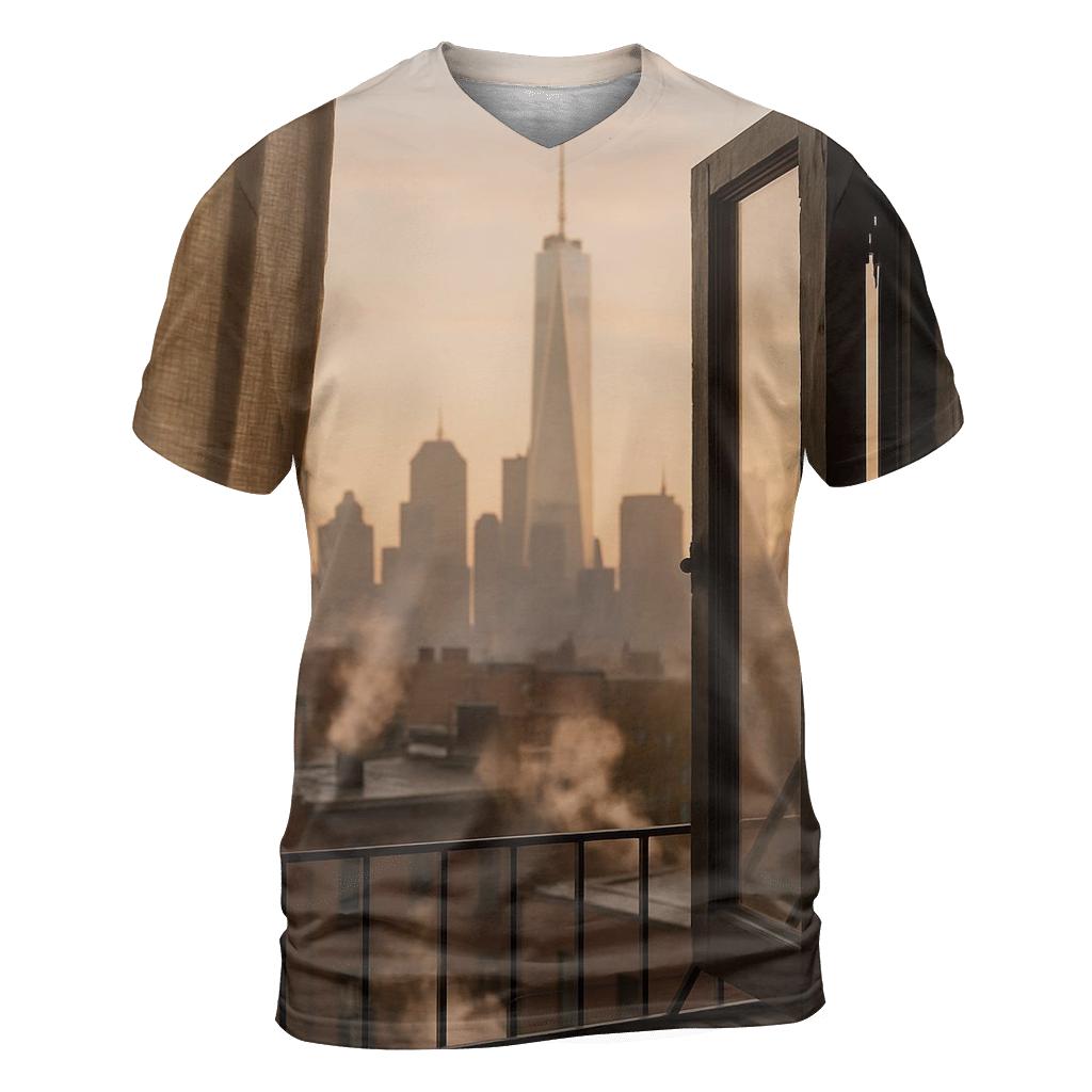Sunrise From A Brooklyn Brownstone Window unique graphic print tees