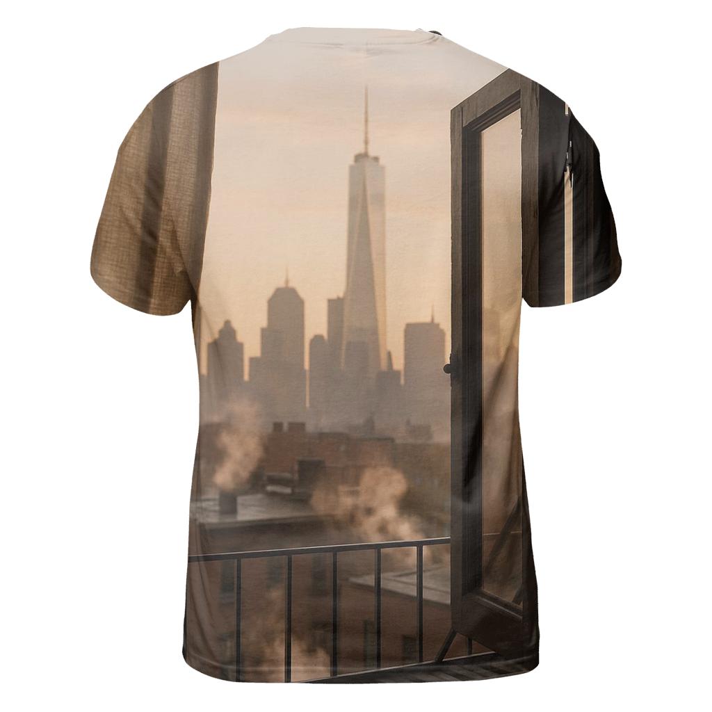 Sunrise From A Brooklyn Brownstone Window unique graphic print tees