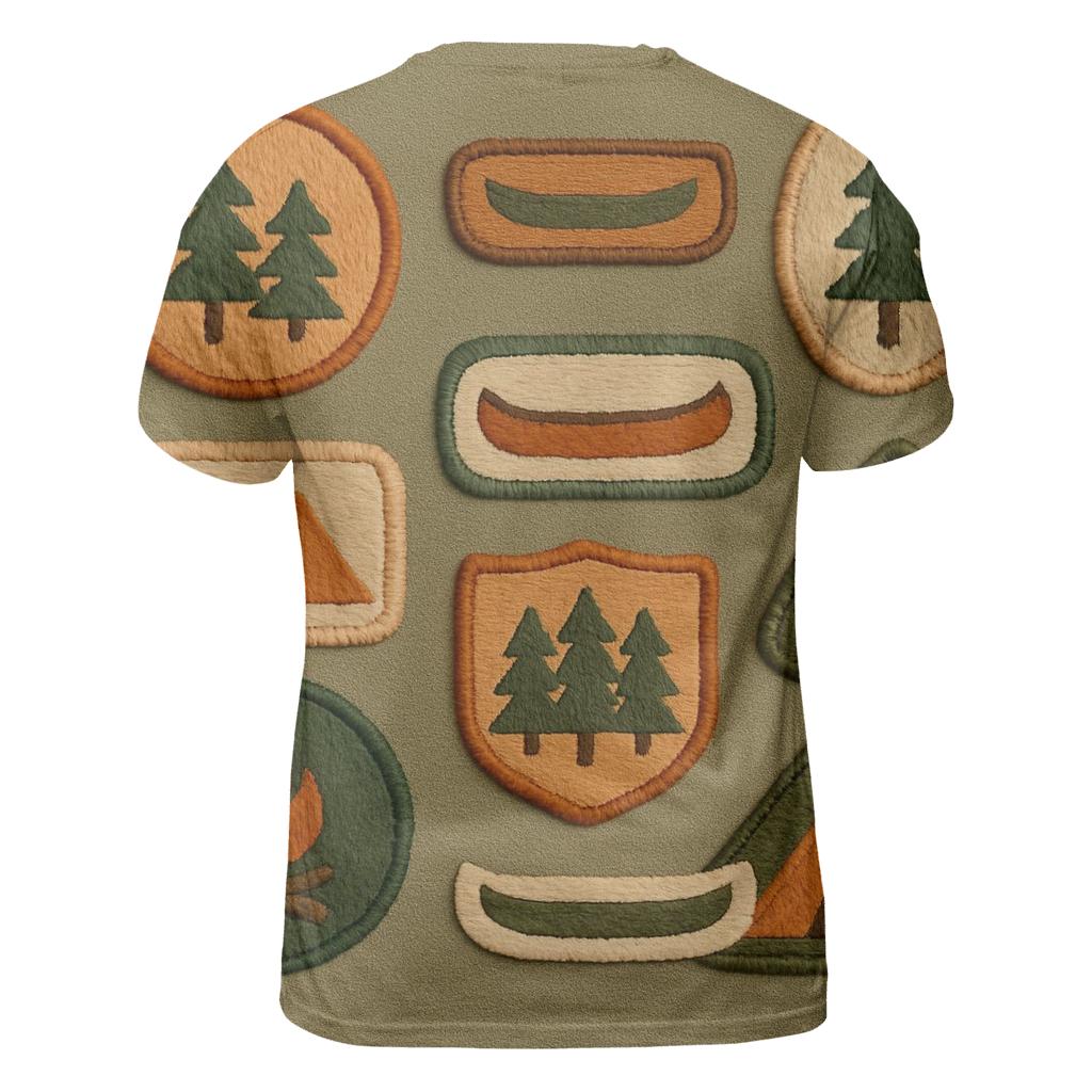 Faded Summer Camp Badges creative print fashion shirts