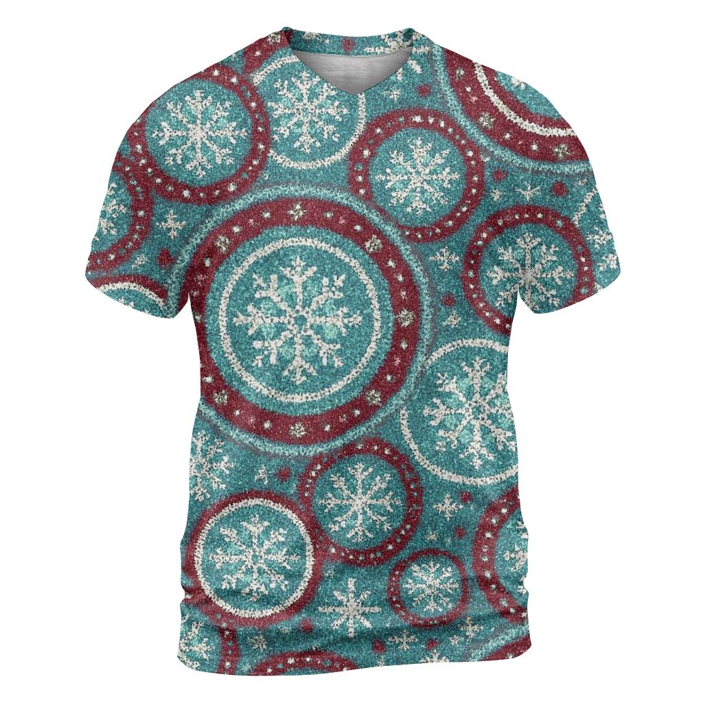 Snowflake Carousel Medallion Design trendy printed shirt styles