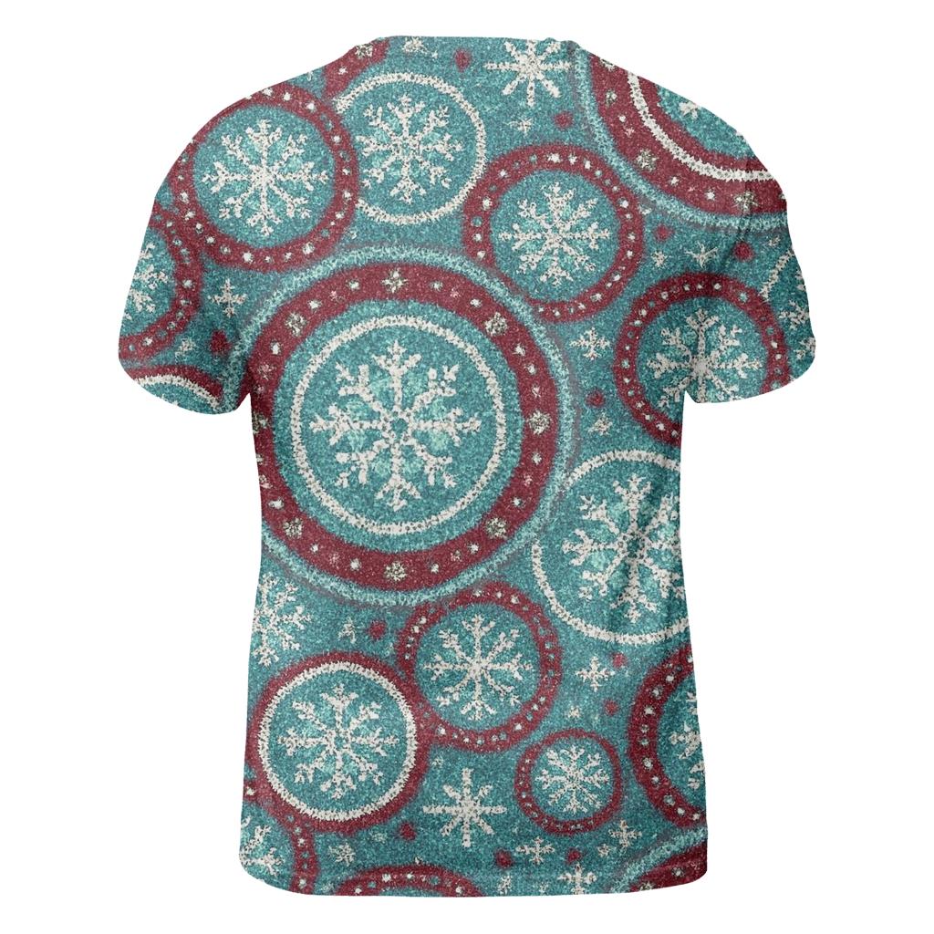 Snowflake Carousel Medallion Design trendy printed shirt styles