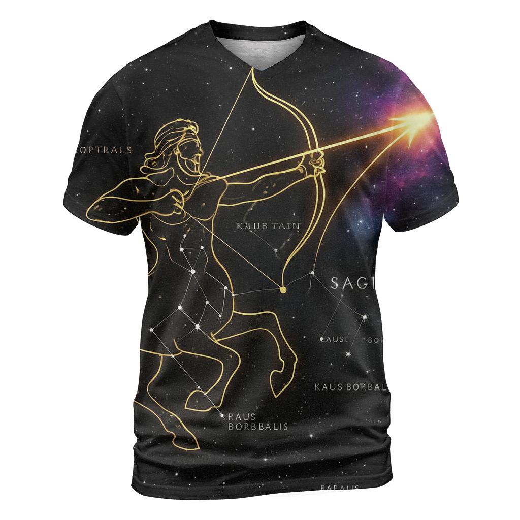 Sagittarius Galactic Archer Trajectory trendy printed shirt styles