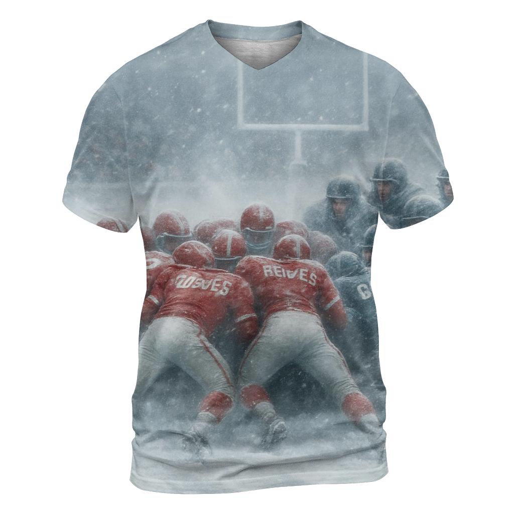 Frozen Tundra Brave Charge vibrant all-over design tees