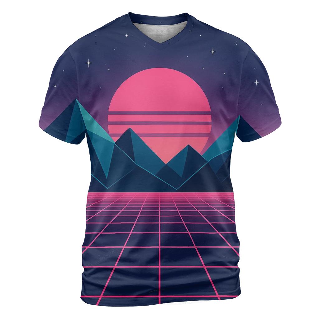 Midnight Grid Mountains designer pattern shirts