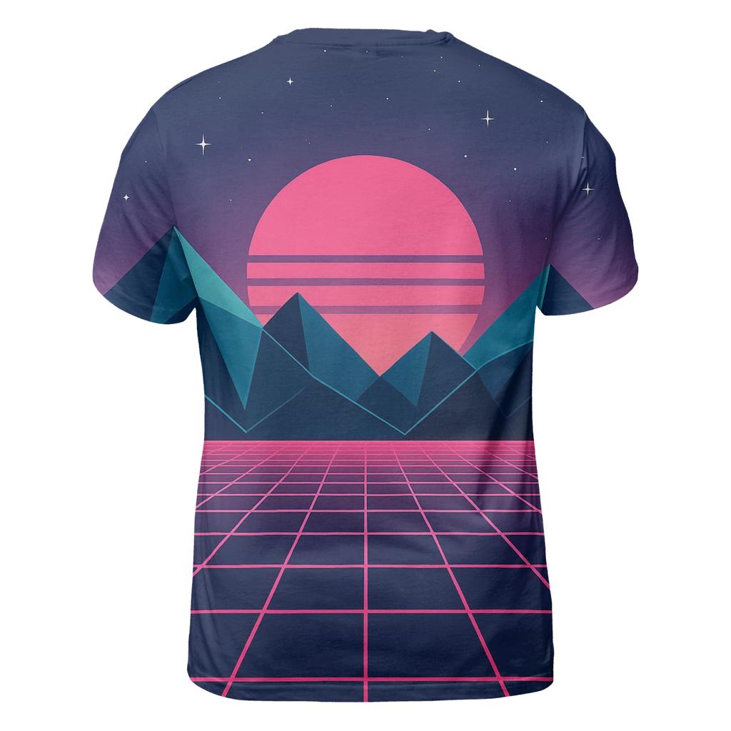 Midnight Grid Mountains designer pattern shirts