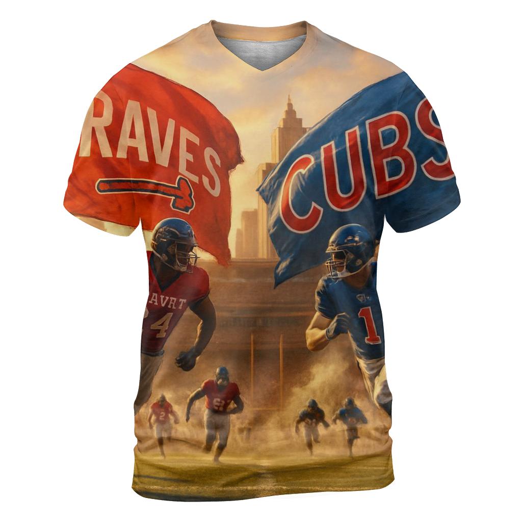 Rival Flags Over Peachtree Gridiron statement graphic shirts