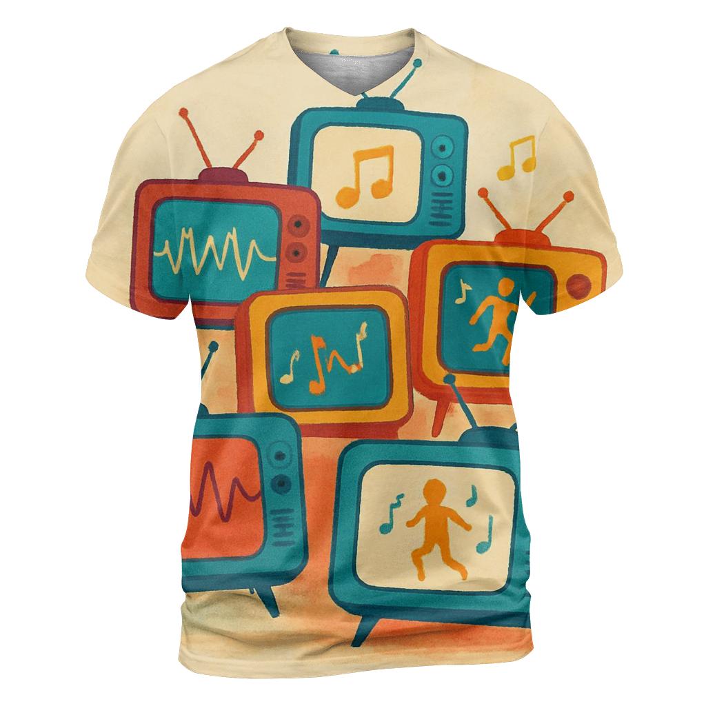 TV Remix Collage trendy printed shirt styles