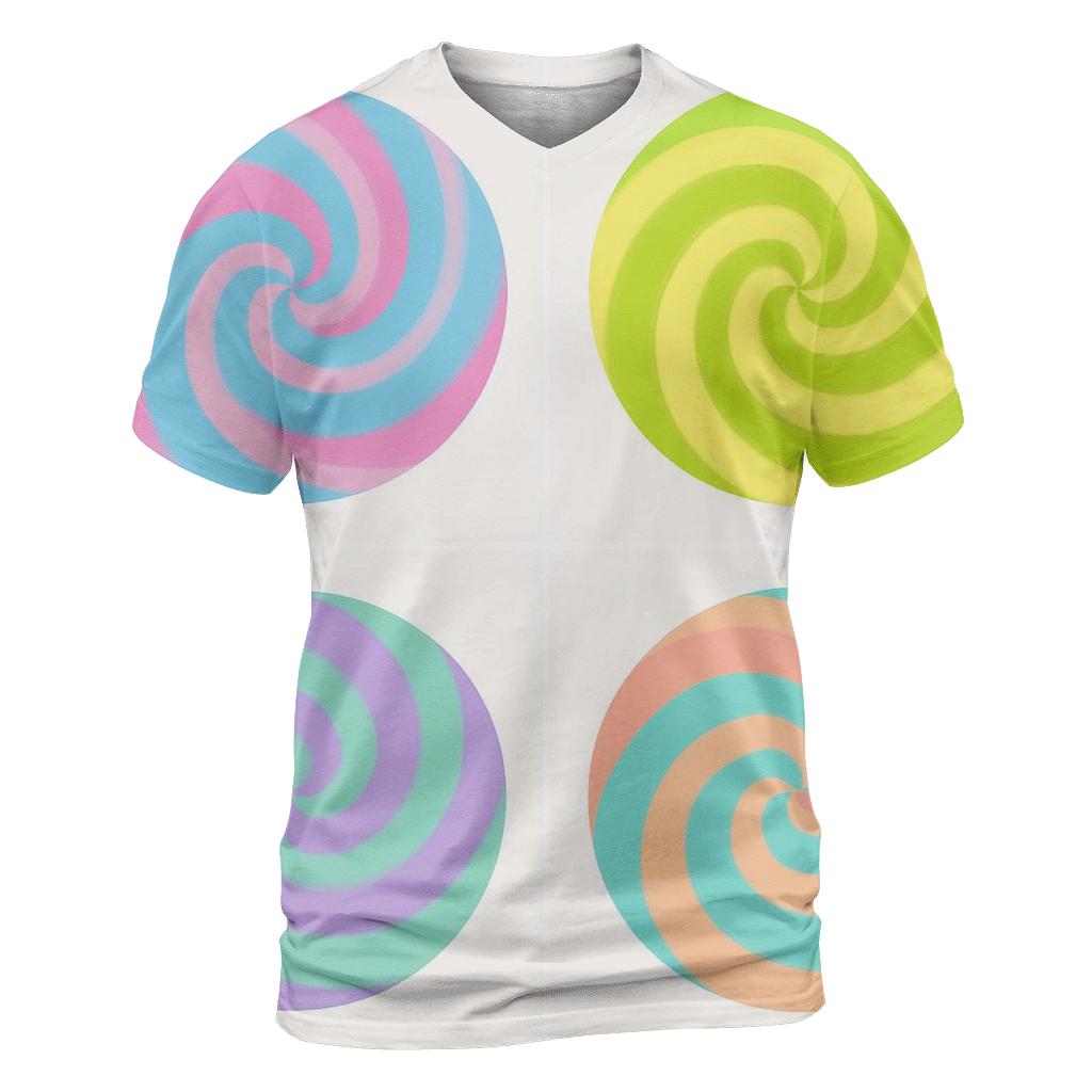 Candy Swirl Quad Spiral trendy printed shirt styles