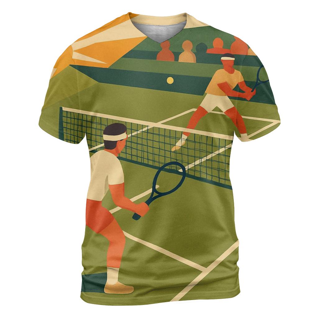 Sunburst Tennis Match unique graphic print tees