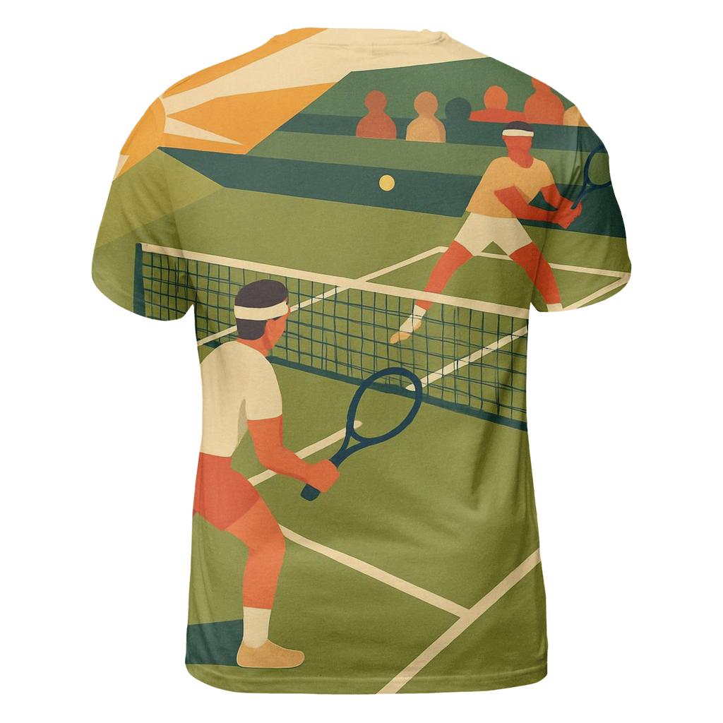 Sunburst Tennis Match unique graphic print tees