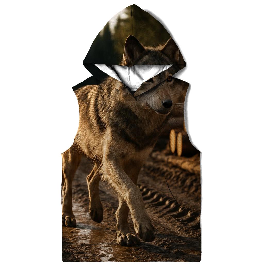 Timber Wolf At Logging Road Edge hoodie styles