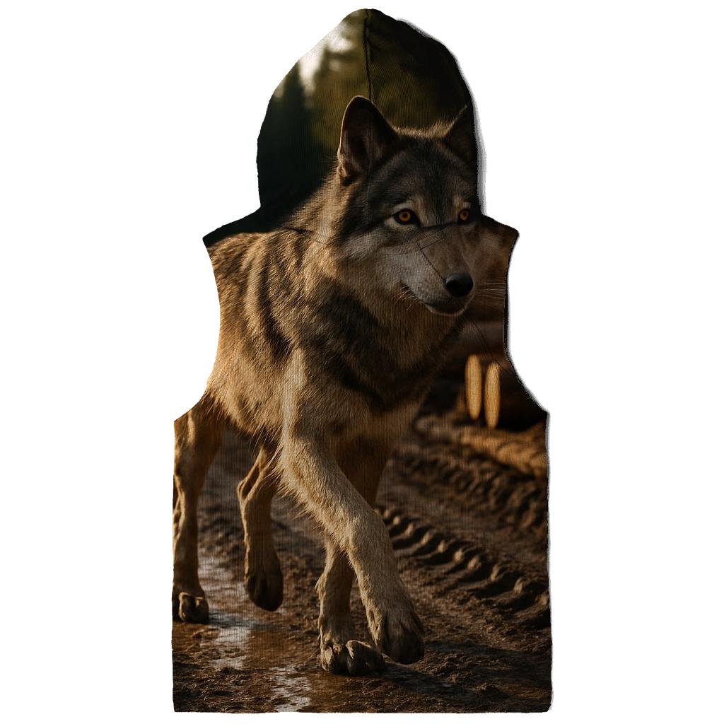 Timber Wolf At Logging Road Edge hoodie styles