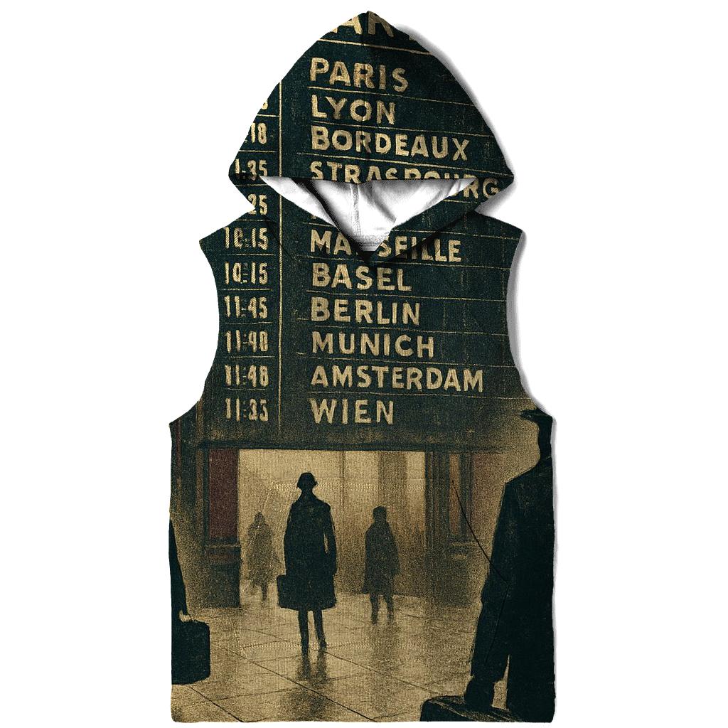 Vintage Railway Station Departure Board zip-up hoodies
