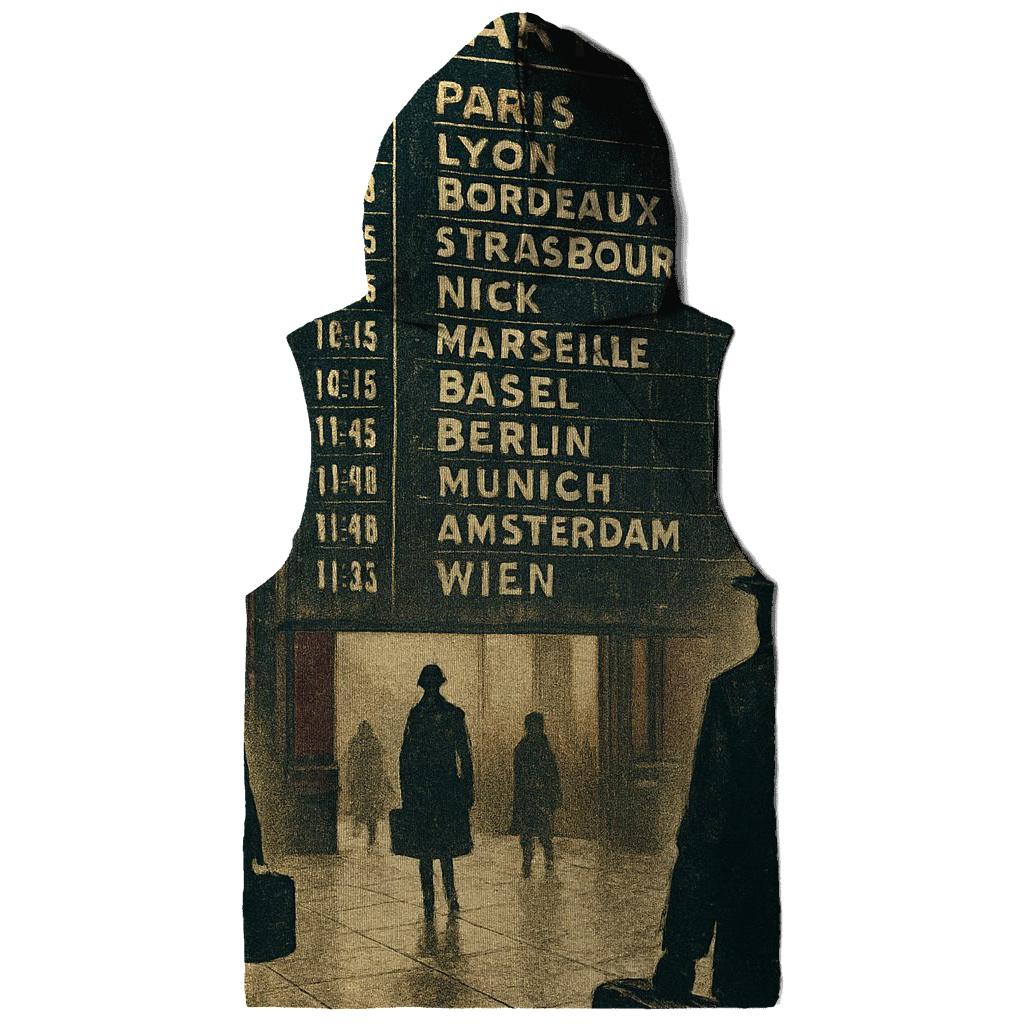 Vintage Railway Station Departure Board zip-up hoodies