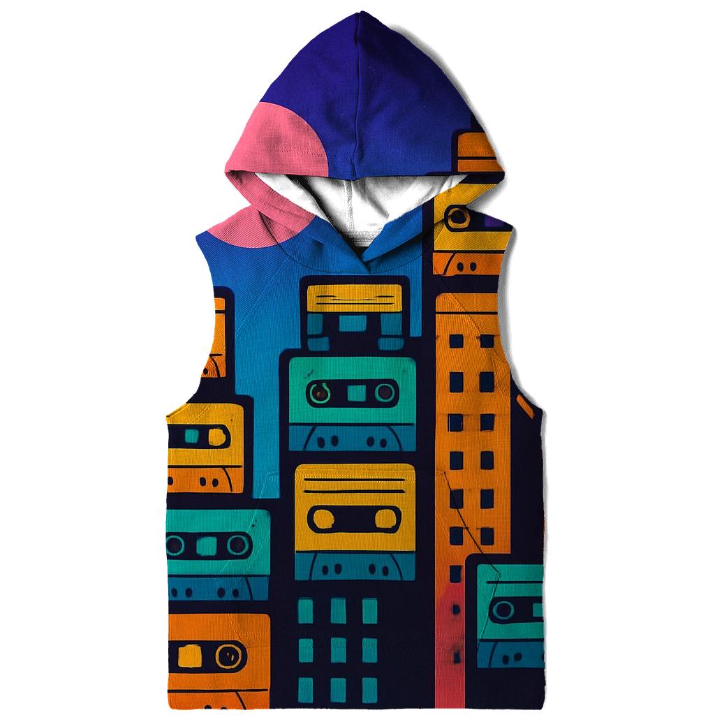 Retro Cassette Skyline zip-up hoodies