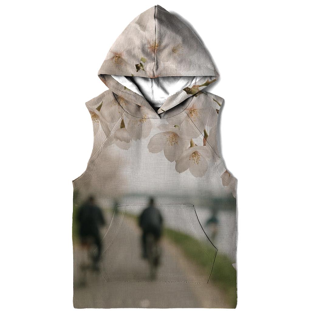 Cherry Blossoms Over Riverside Commuter Path hoodies fashion