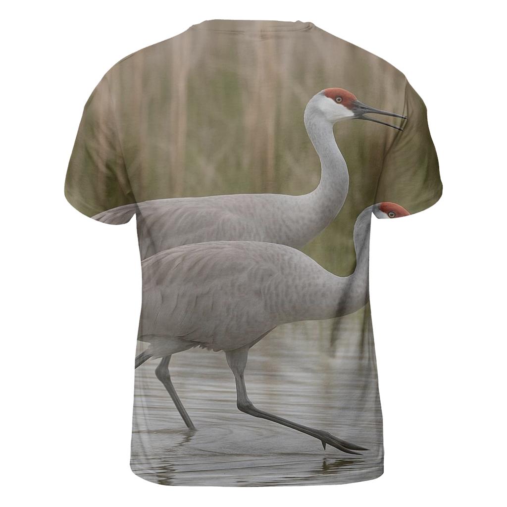 High Step Sandhill Crane Pair creative print fashion shirts