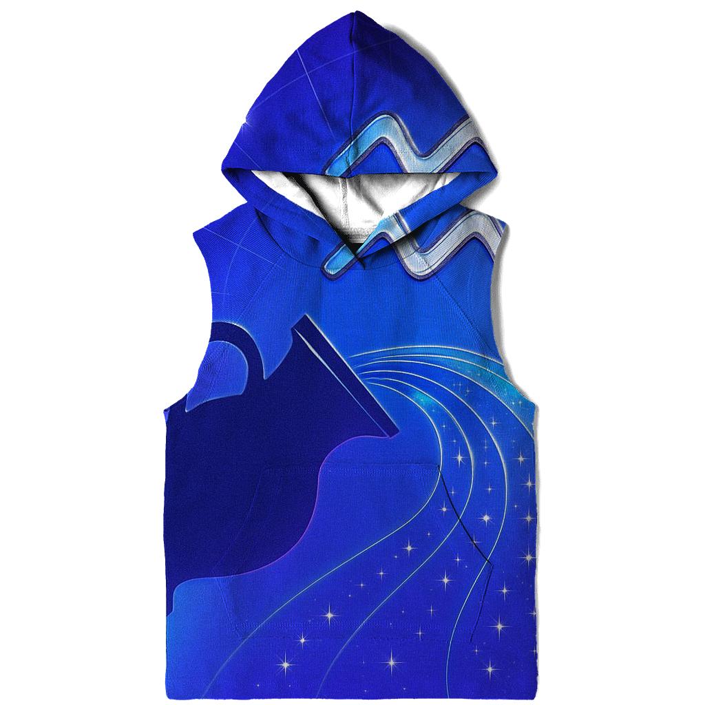 Aquarius Holographic Star Streams graphic hoodies