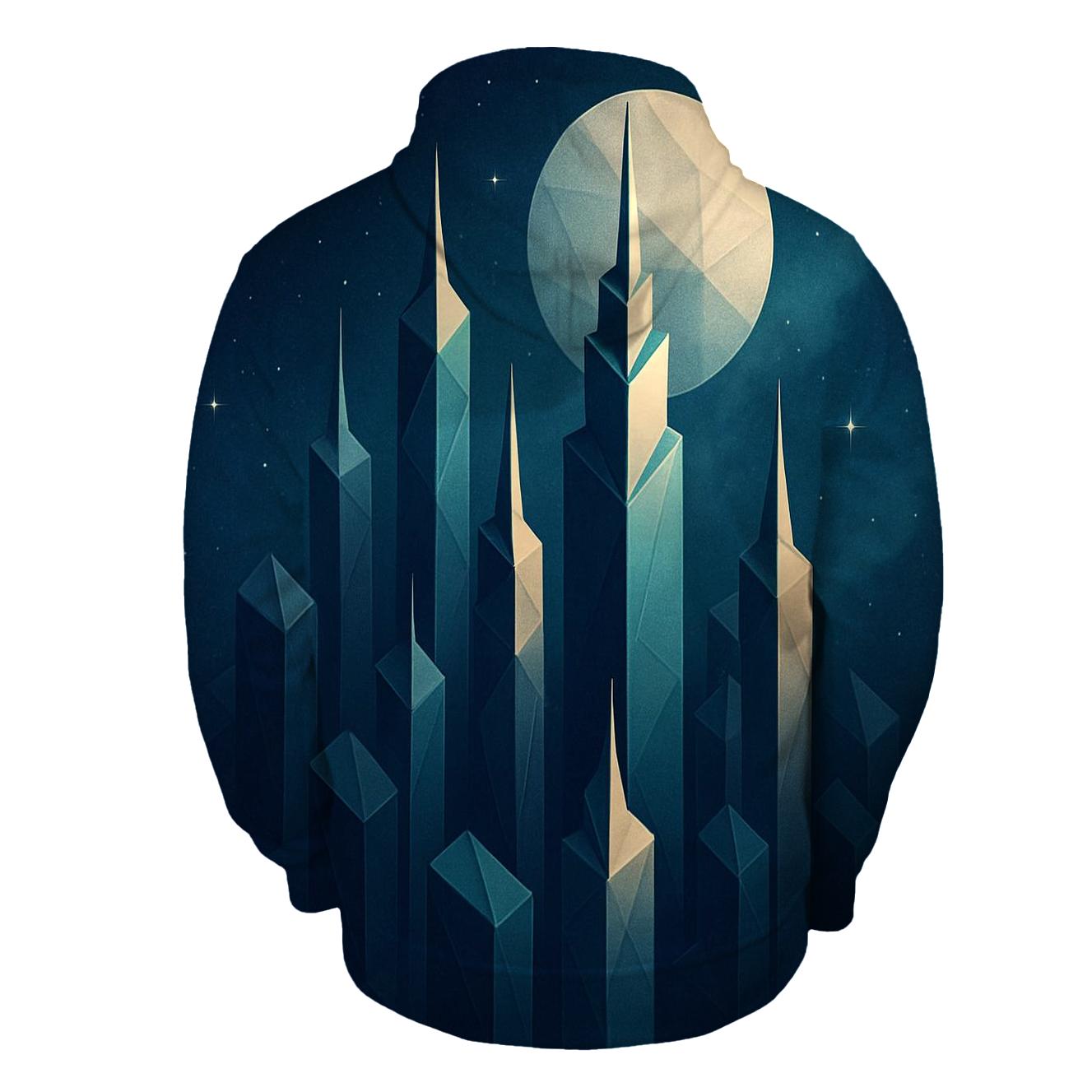 Celestial Origami City lightweight hoodies