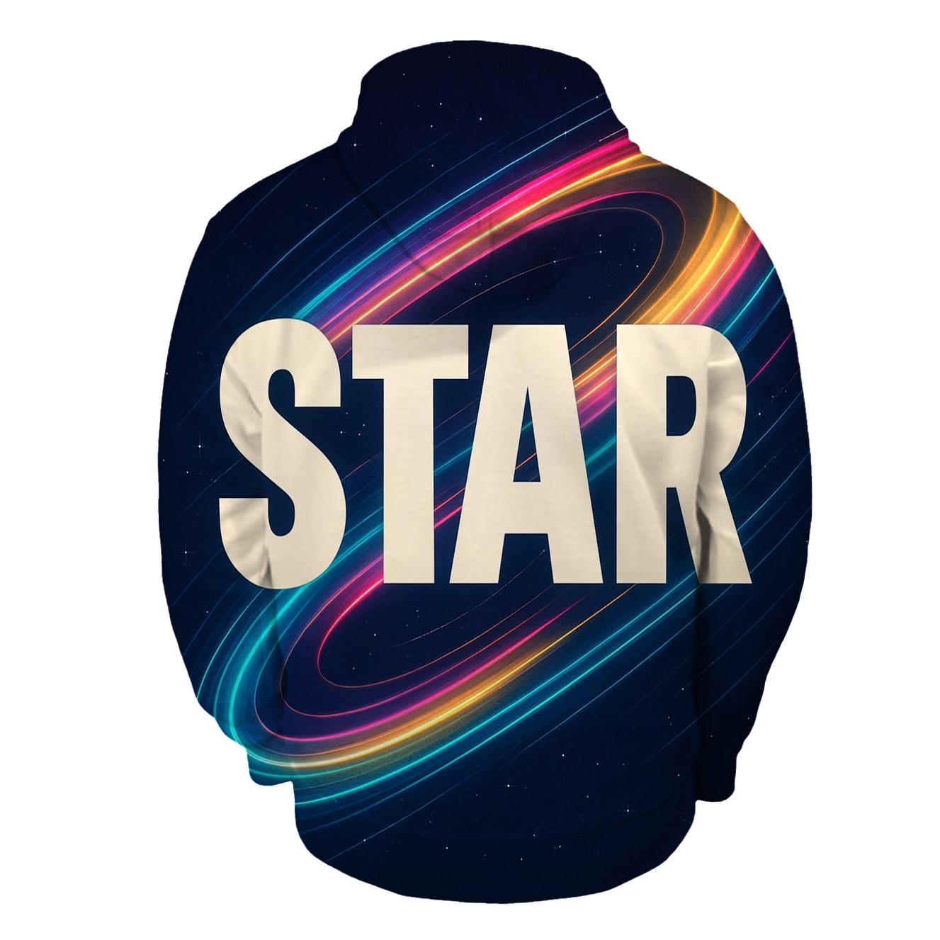 Prismatic Starwave Typography designer hoodies