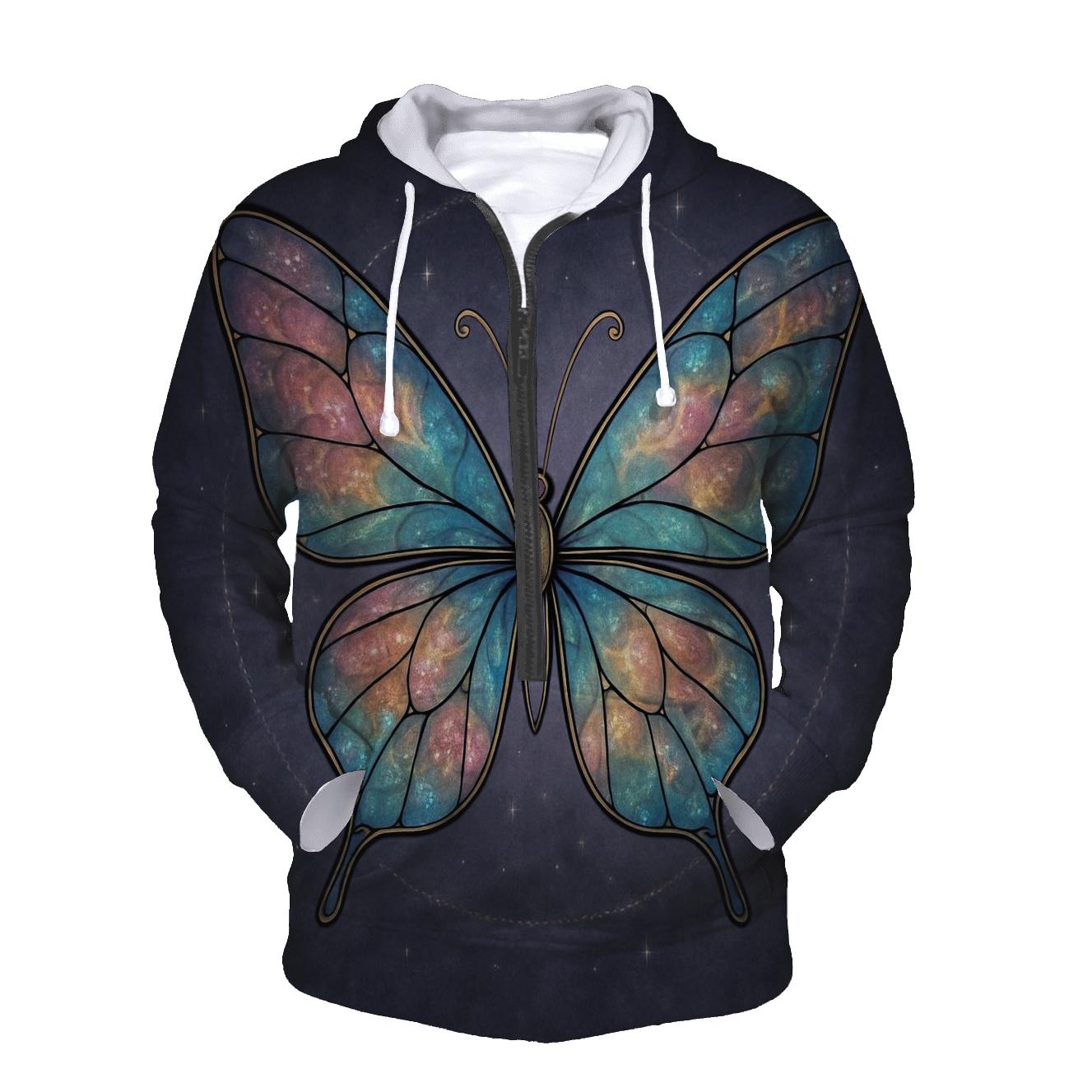 Nebula Glass Butterfly custom hoodies