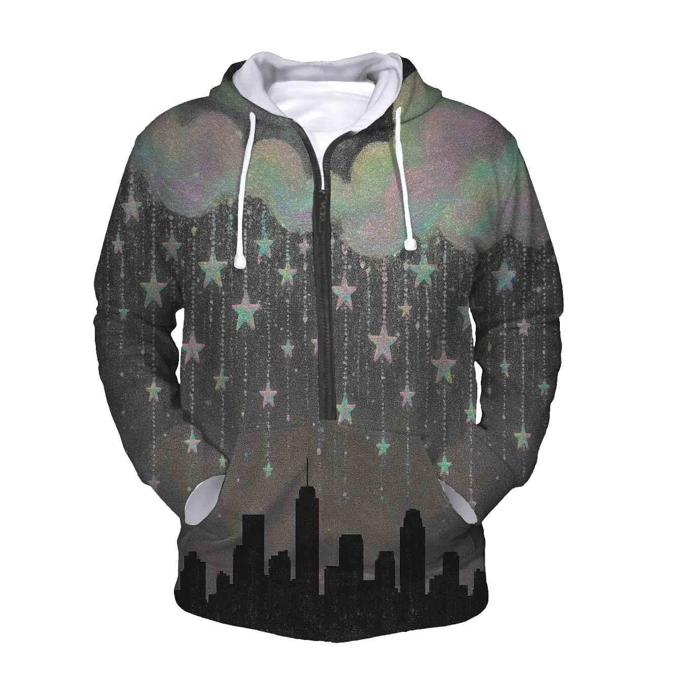 Holographic Starfall Skyline heavyweight hoodies