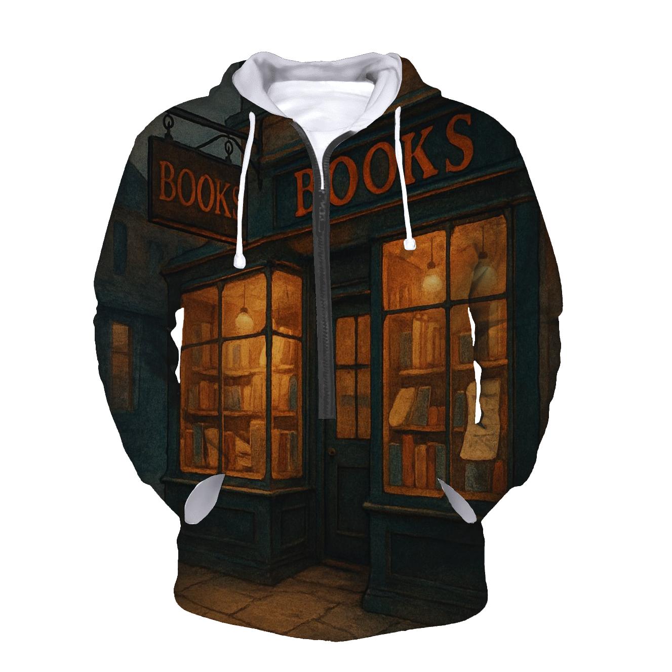 Classic Corner Bookshop Night Scene hoodie trends