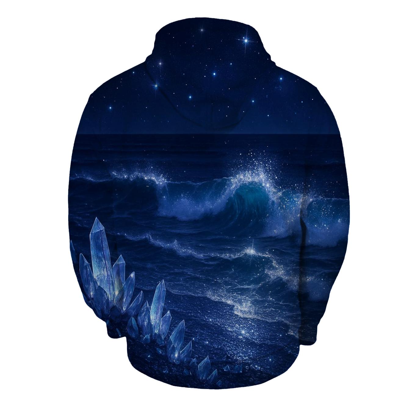 Midnight Crystal Tide printed hoodies