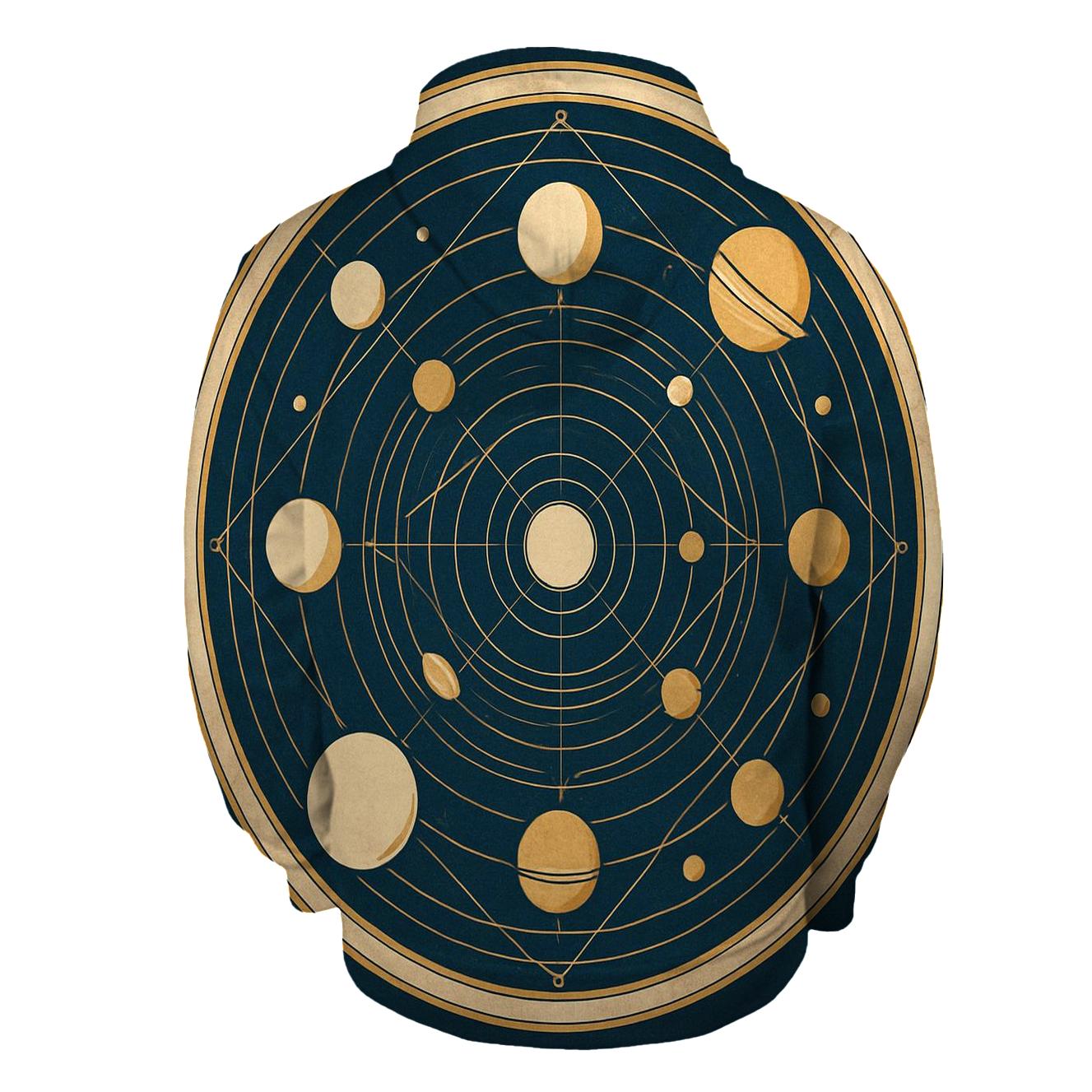 Orbiting Geometric Mandala premium hoodies