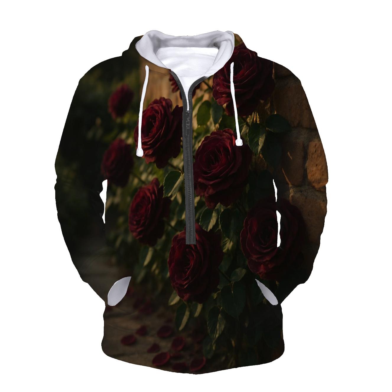 Heirloom Roses On A Weathered Brick Wall hoodie trends