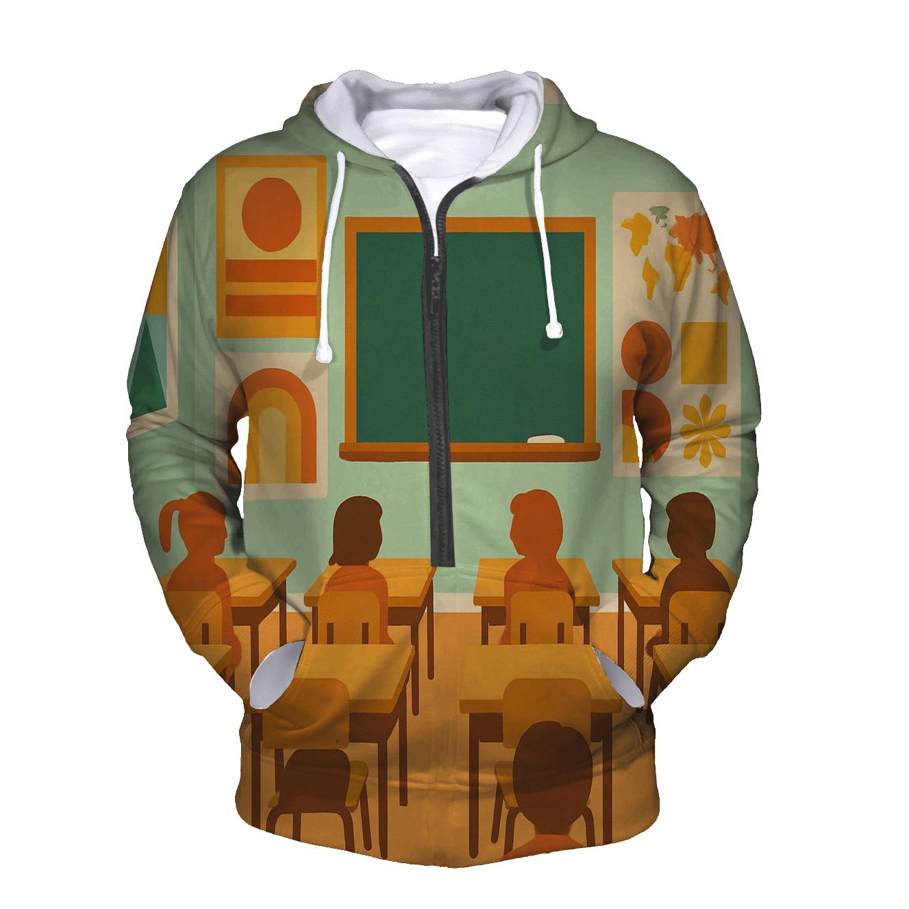 Groovy Classroom Patterns graphic hoodies