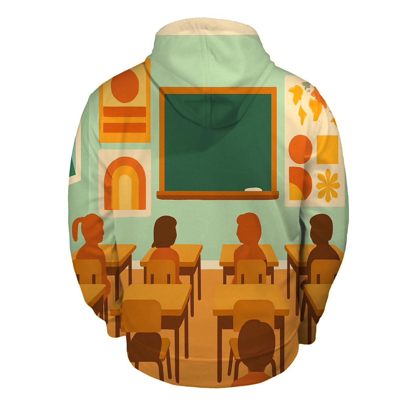 Groovy Classroom Patterns graphic hoodies