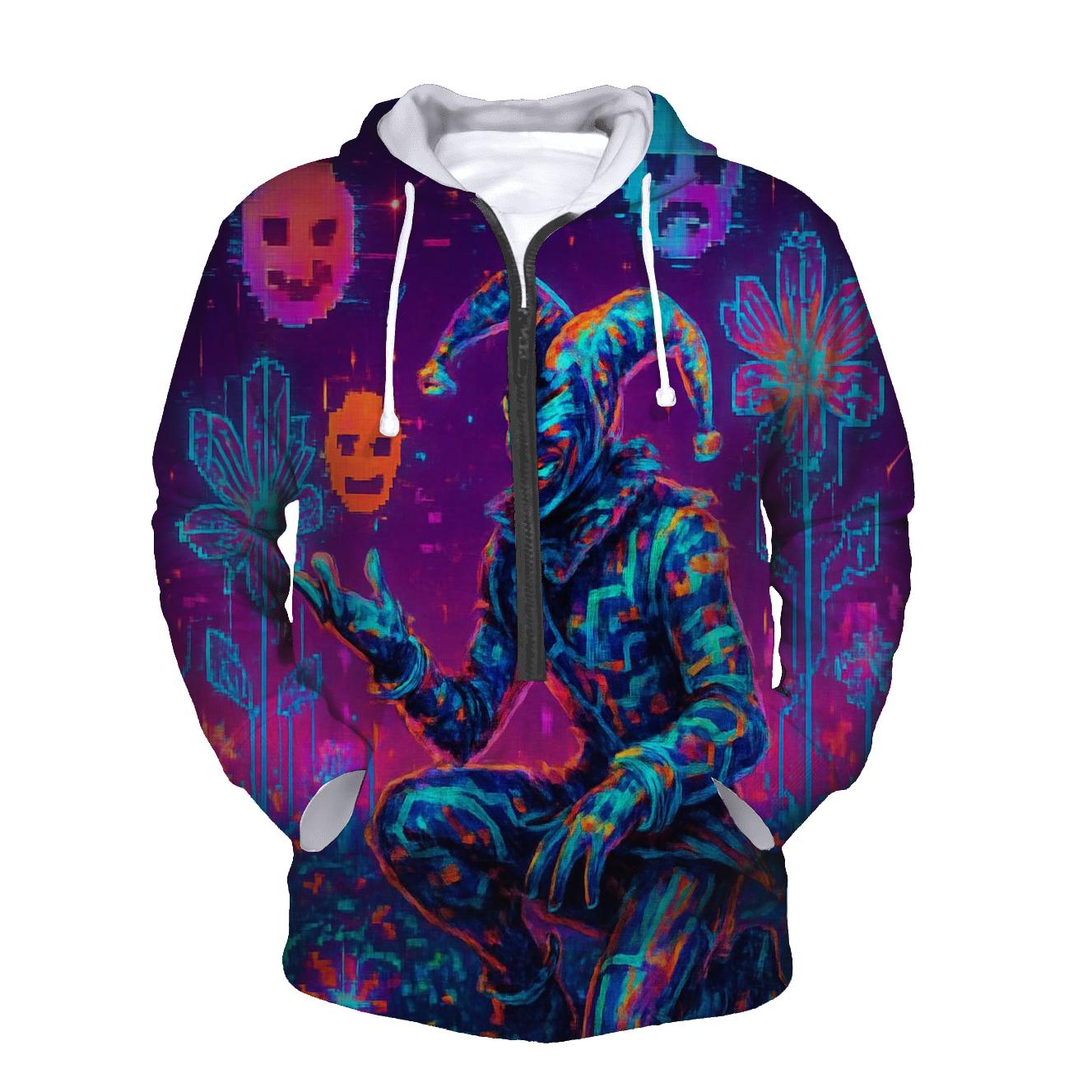 Glitch Garden Jester pullover hoodies