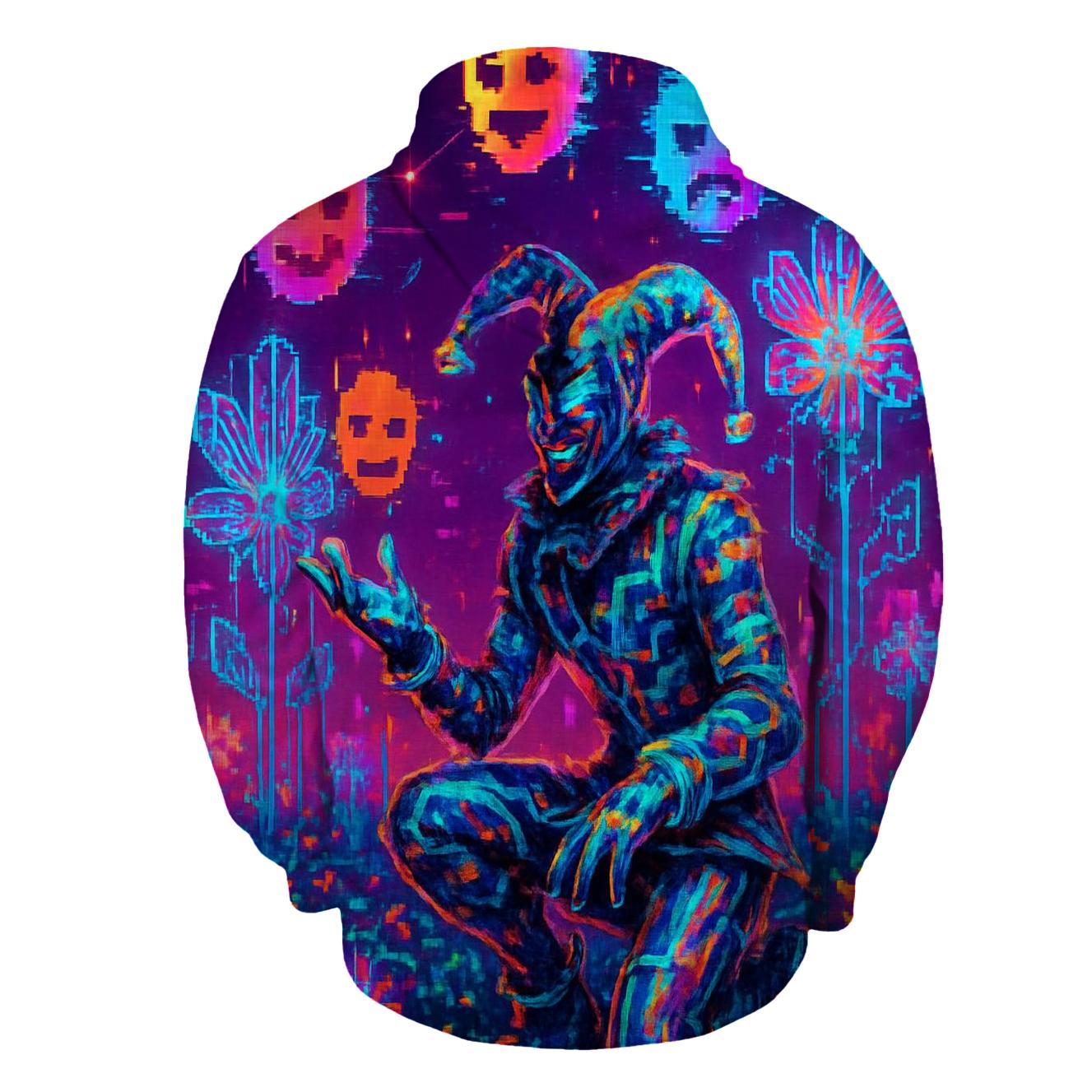 Glitch Garden Jester pullover hoodies