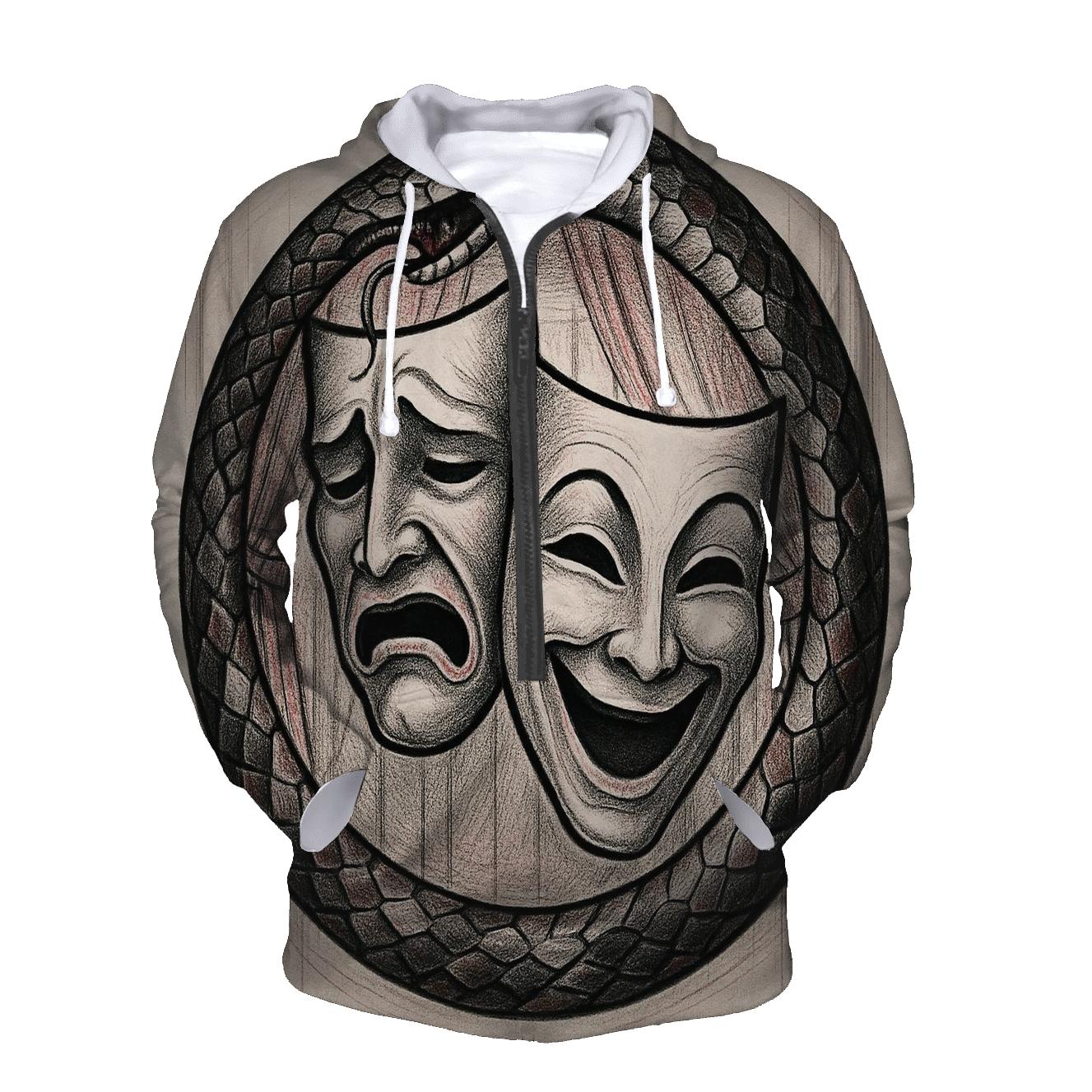 Dual Mask Ouroboros Theater custom hoodies