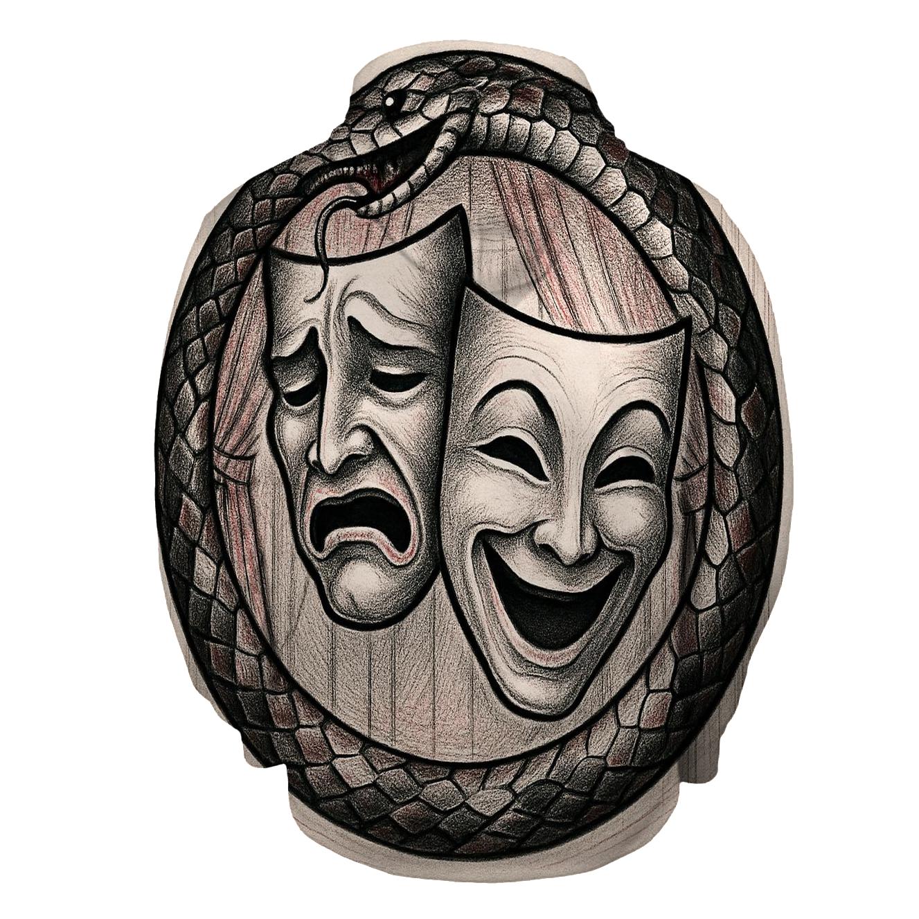 Dual Mask Ouroboros Theater custom hoodies