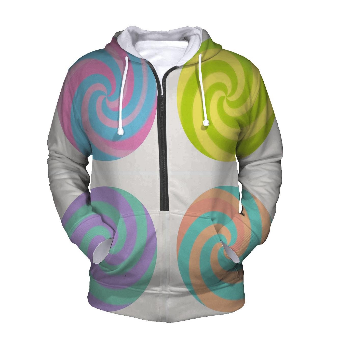 Candy Swirl Quad Spiral custom hoodies